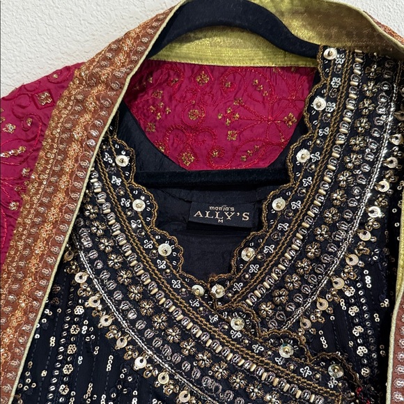 Three Piece Angrakha Style Long Pakistani Dress. New - Picture 8 of 12